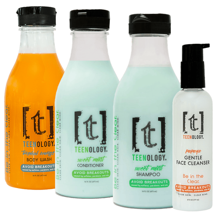 Teen Acne Deluxe Clear Start Kit | Shampoo + Conditioner + Body Wash + Face Cleanser - Save 20%