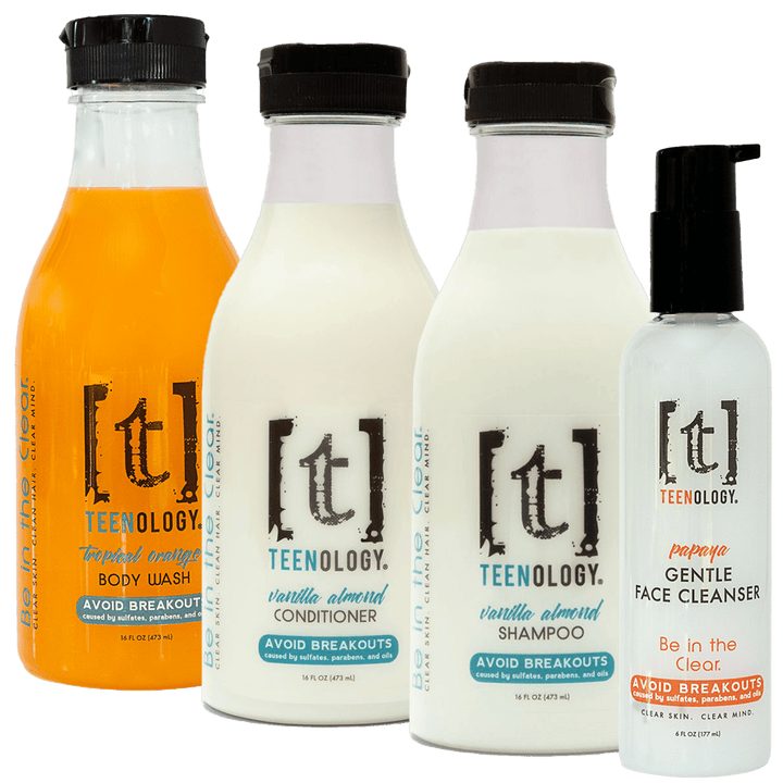 Teen Acne Deluxe Clear Start Kit | Shampoo + Conditioner + Body Wash + Face Cleanser - Save 20%