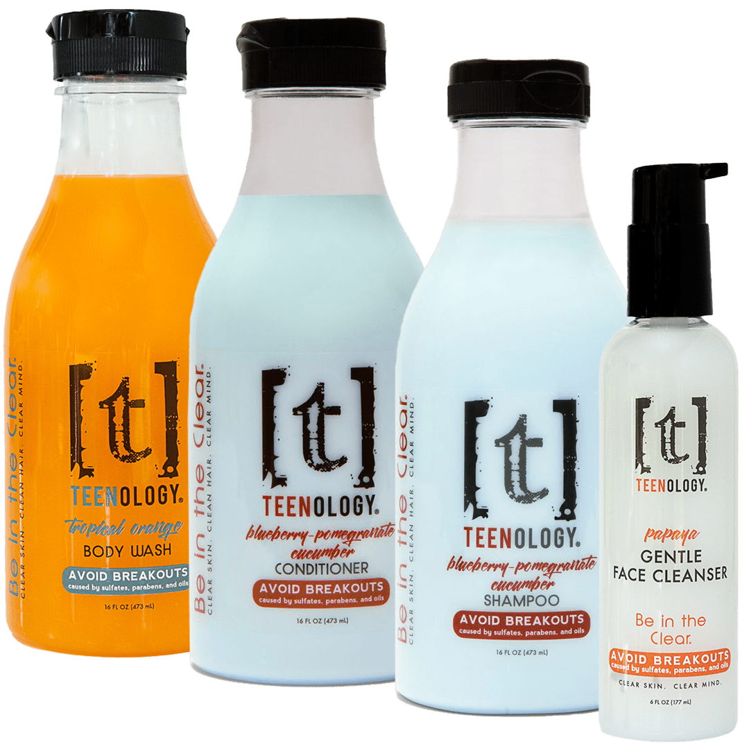 Teen Acne Deluxe Clear Start Kit | Shampoo + Conditioner + Body Wash + Face Cleanser - Save 20%