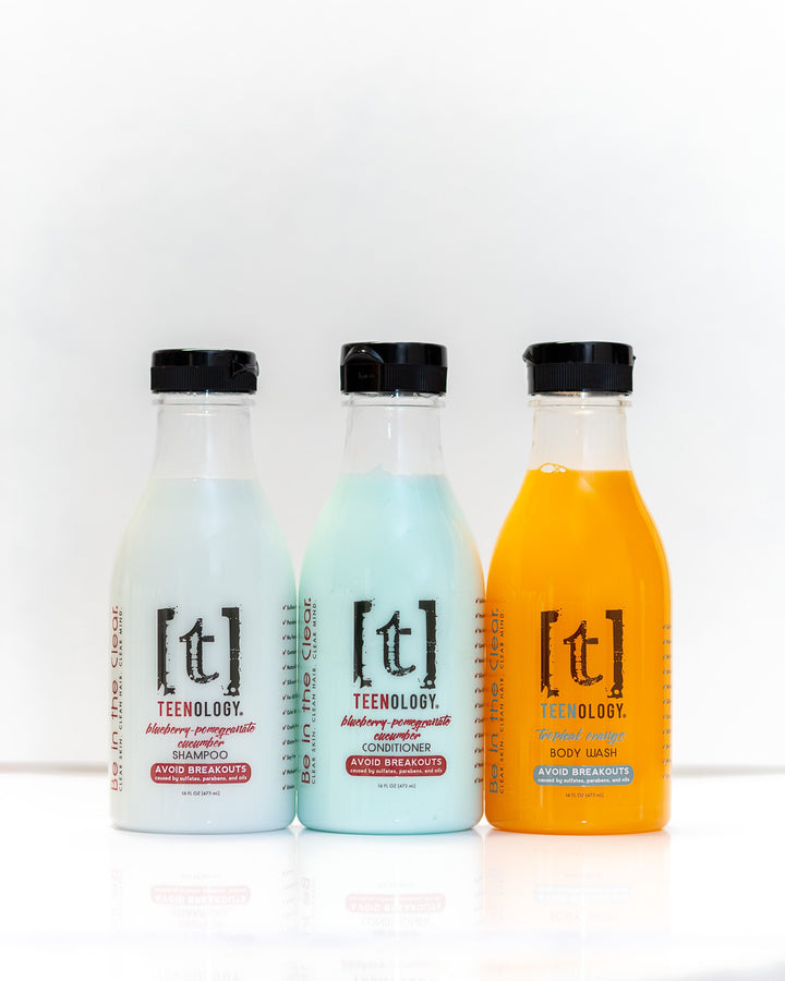 Teen Acne Clear Start Kit | Shampoo + Conditioner + Body Wash - Save 15%